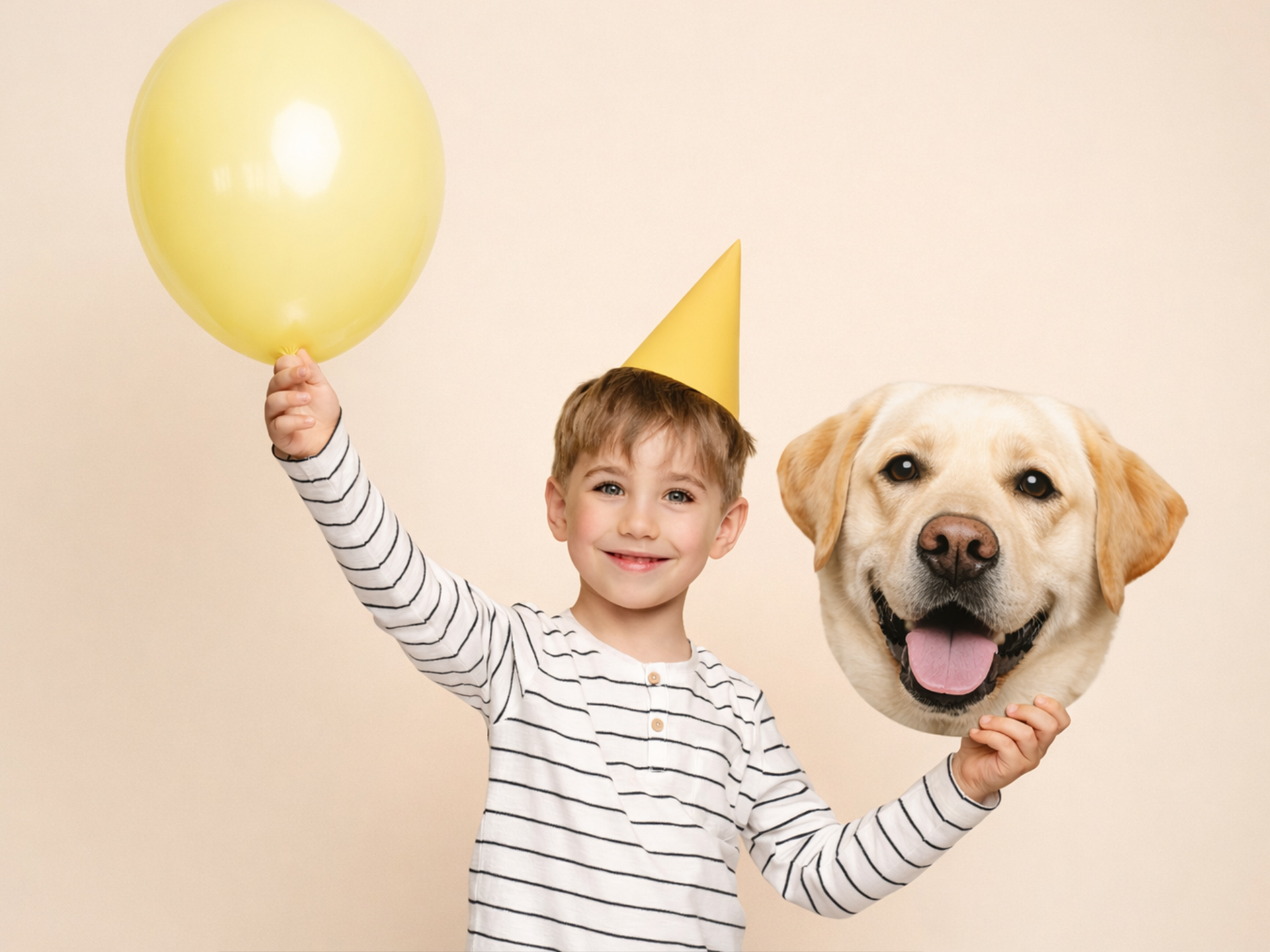 birthday boy with dog big head cutout
