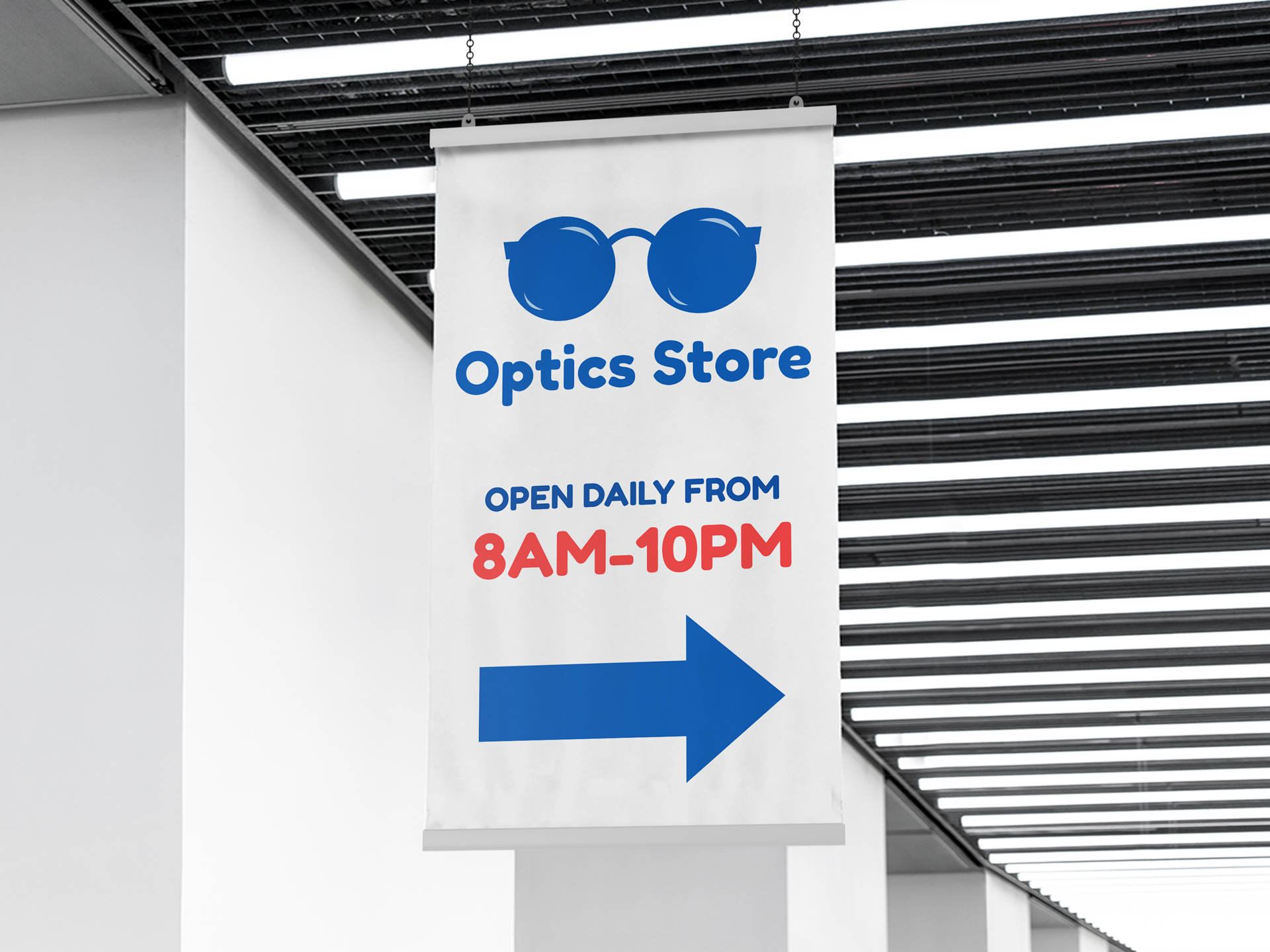 hanging-directional-snap-hanging-poster-in-a-shopping-mall