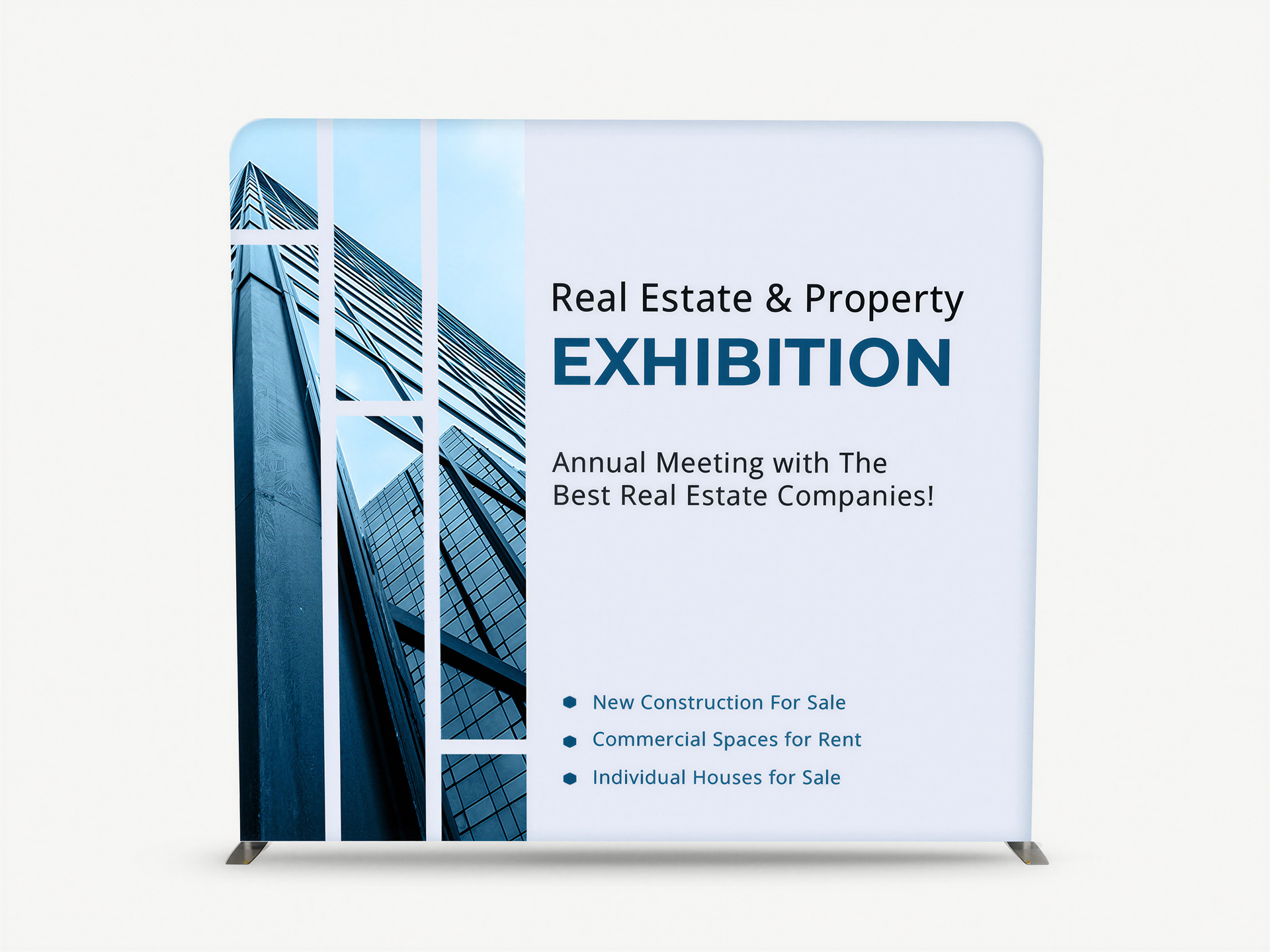 Real estate and property exhibition tension fabric display