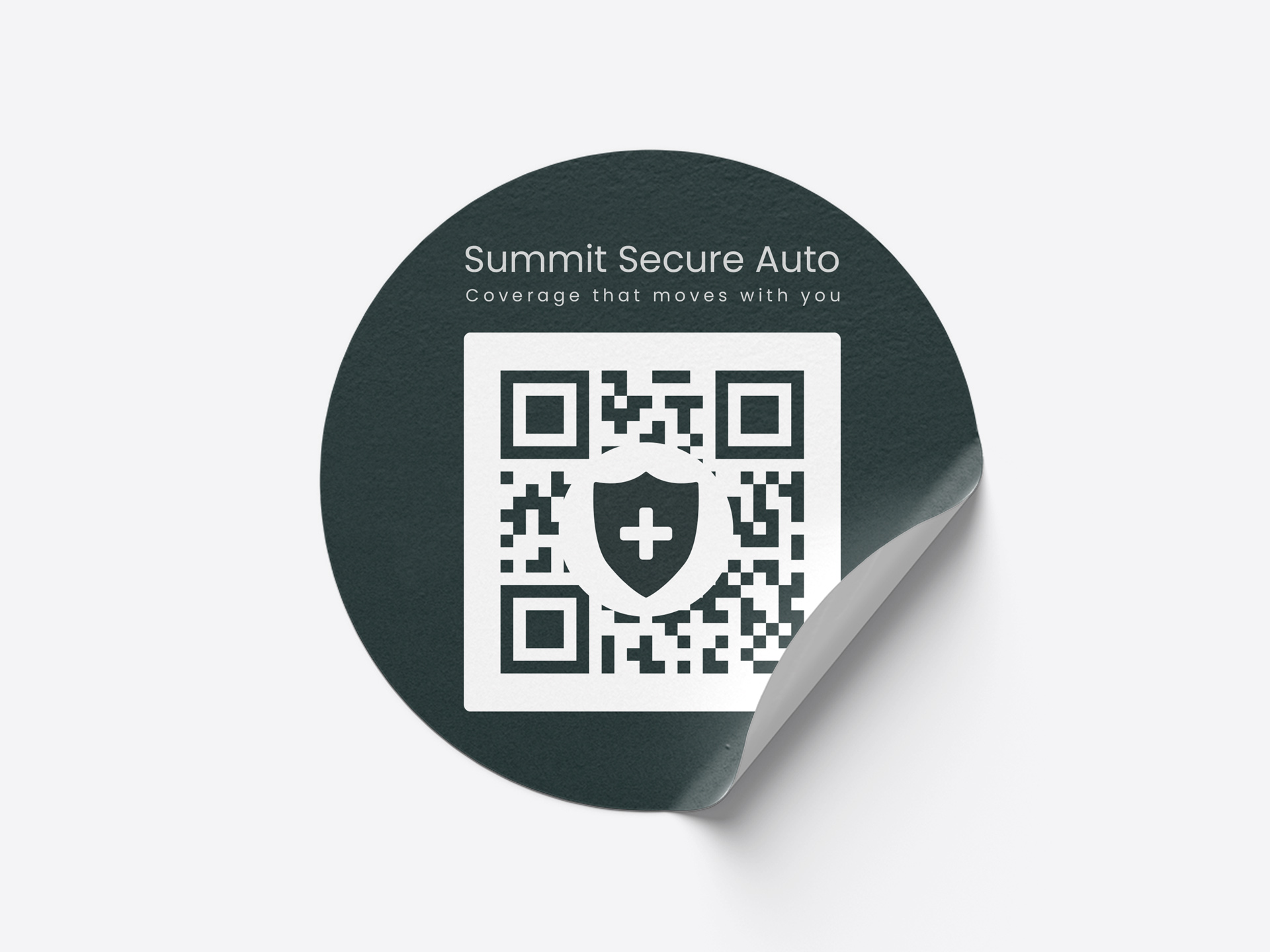 QR code die cut sticker for company branding