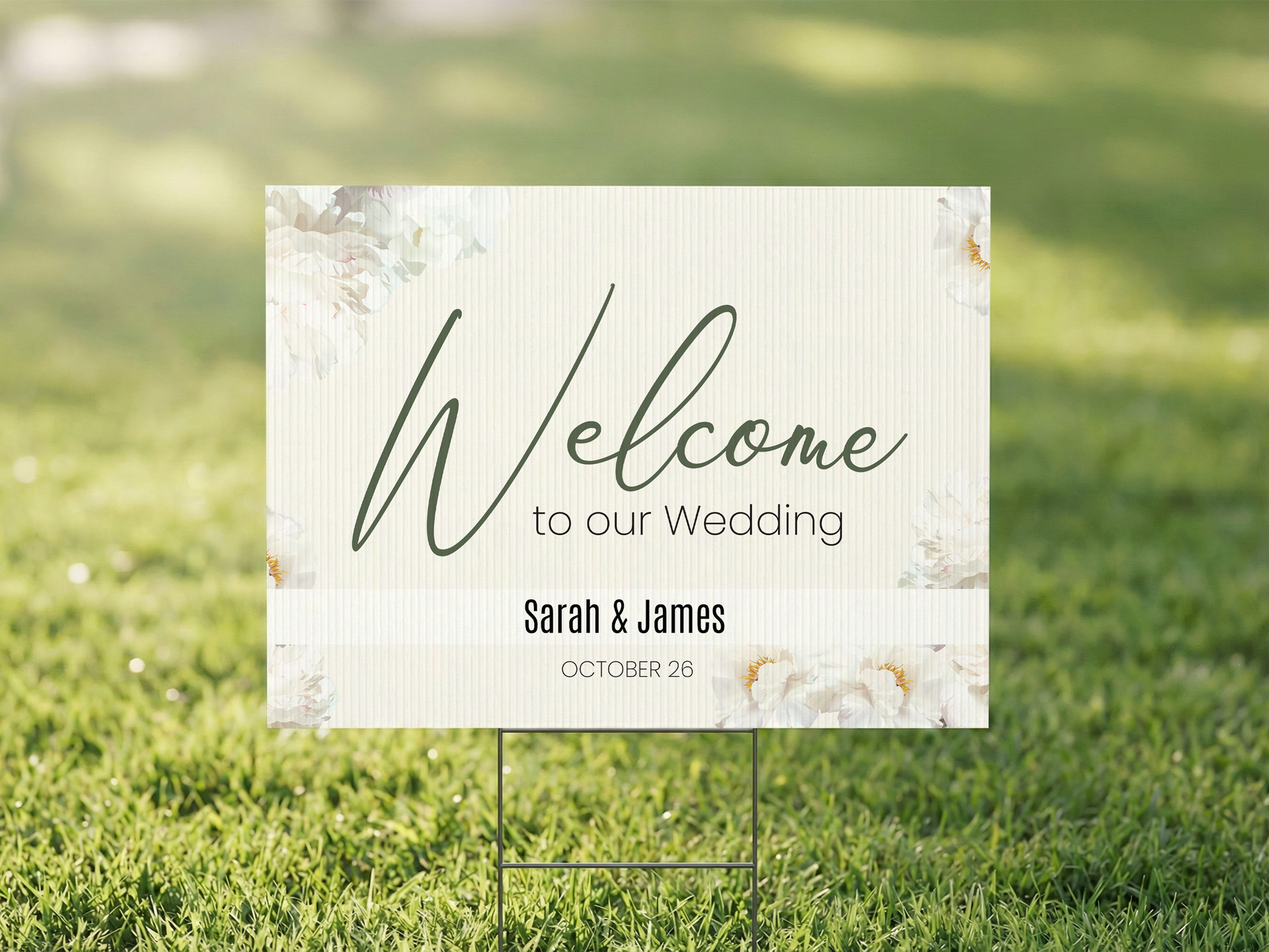 Wedding welcome yard sign