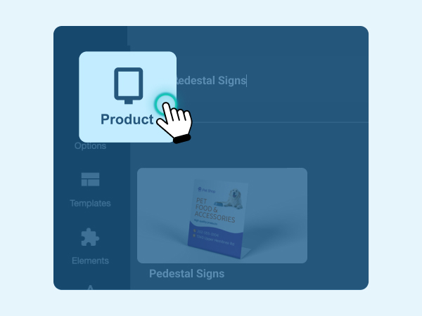 Design step 1 - Selecting pedestal sign printing