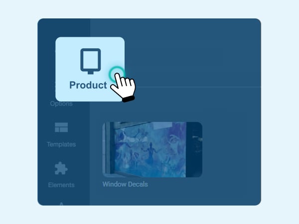 Design step 1 - Selecting window decal as a product