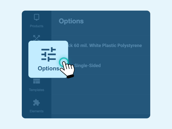 Design step 2 - Picking options for pedestal signs printing