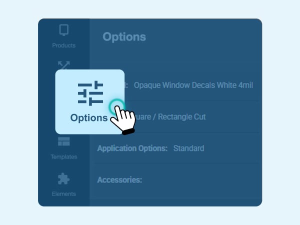 Design step 2 - Selecting a window decal option