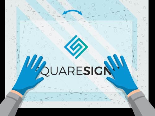 Installation step 7 - Adjusting the position of the window decal to ensure it’s level