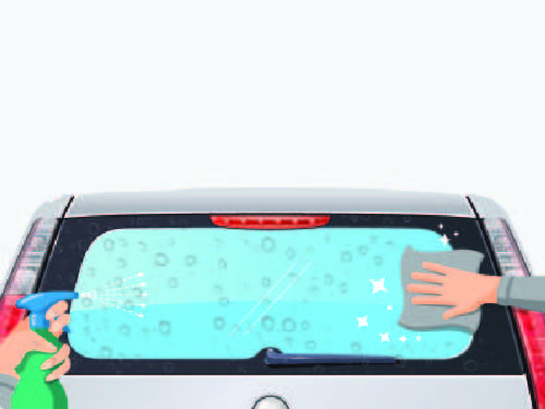 Installation step 1 - Cleaning the application area of window decal