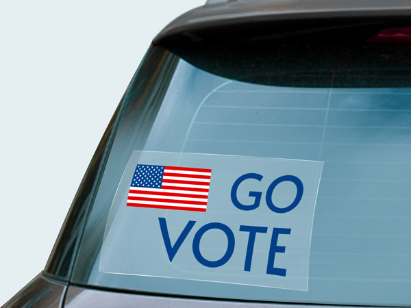 go vote clear car window decal