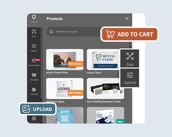 An image from our design tool showcasing how to create a unique sign design.