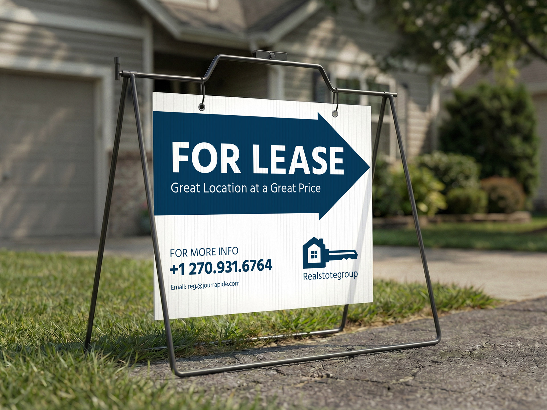 For lease directional A-frame sign