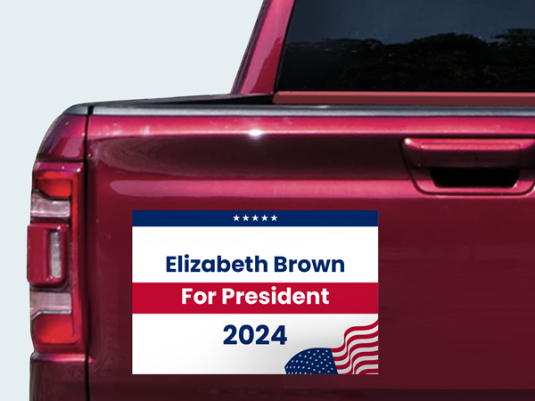 presidential candidate decal on tailgate