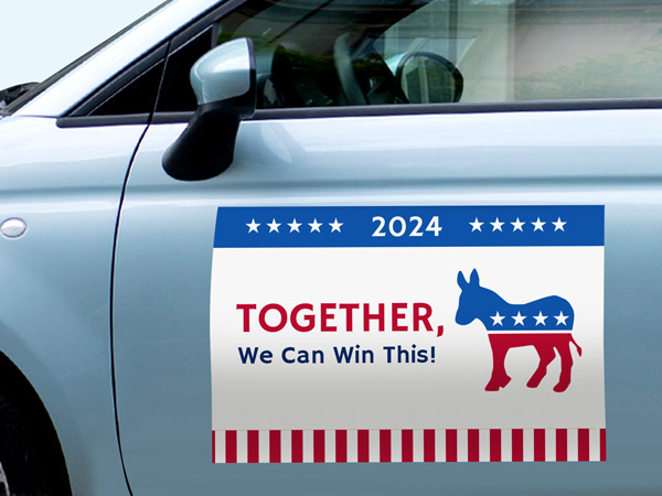 together we can win this car door decal