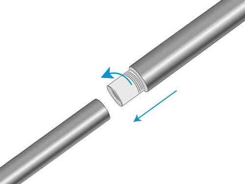 instructions to fasten two pole flags together
