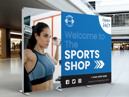 fitness retail mall advertising seg display