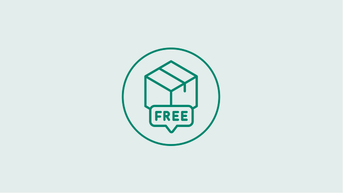 An icon of a package highlighting our free ground shipping service for qualified orders.
