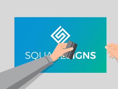 Installation step 8 - Going over the window decal with a squeegee