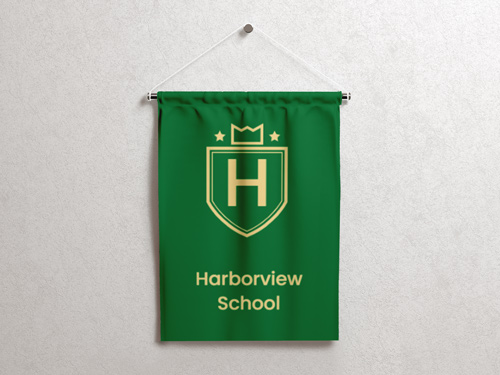 green pole flag for school usage indoor or outdoor