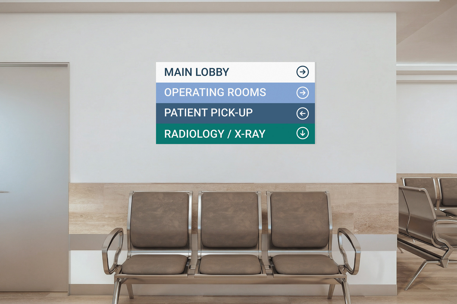 hospital wayfinding sign printed with ultraboard
