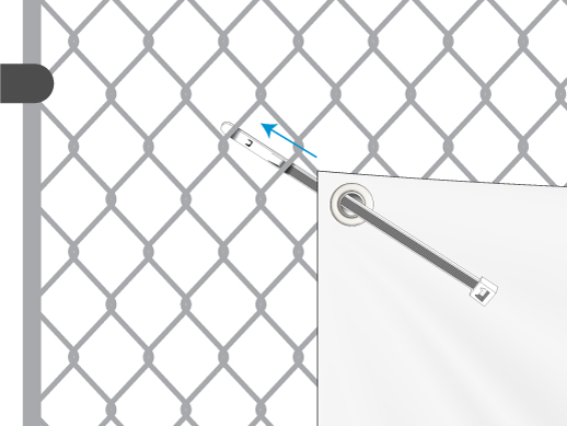 Installation step 1 - Pass the zip tie around the support structure