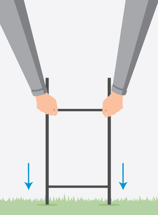 Installation step 1 - Push the stake into the ground