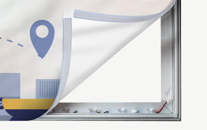 Folded SEG fabric carried out in vibrant colors and reading stay healthy