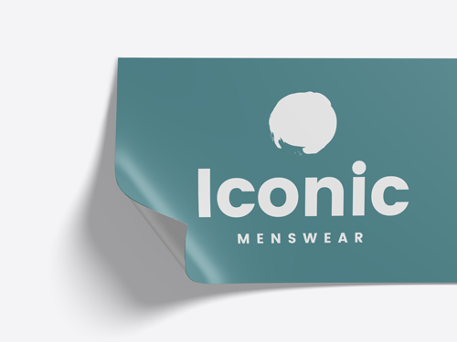 Simple window decal featuring bold white letters with different font