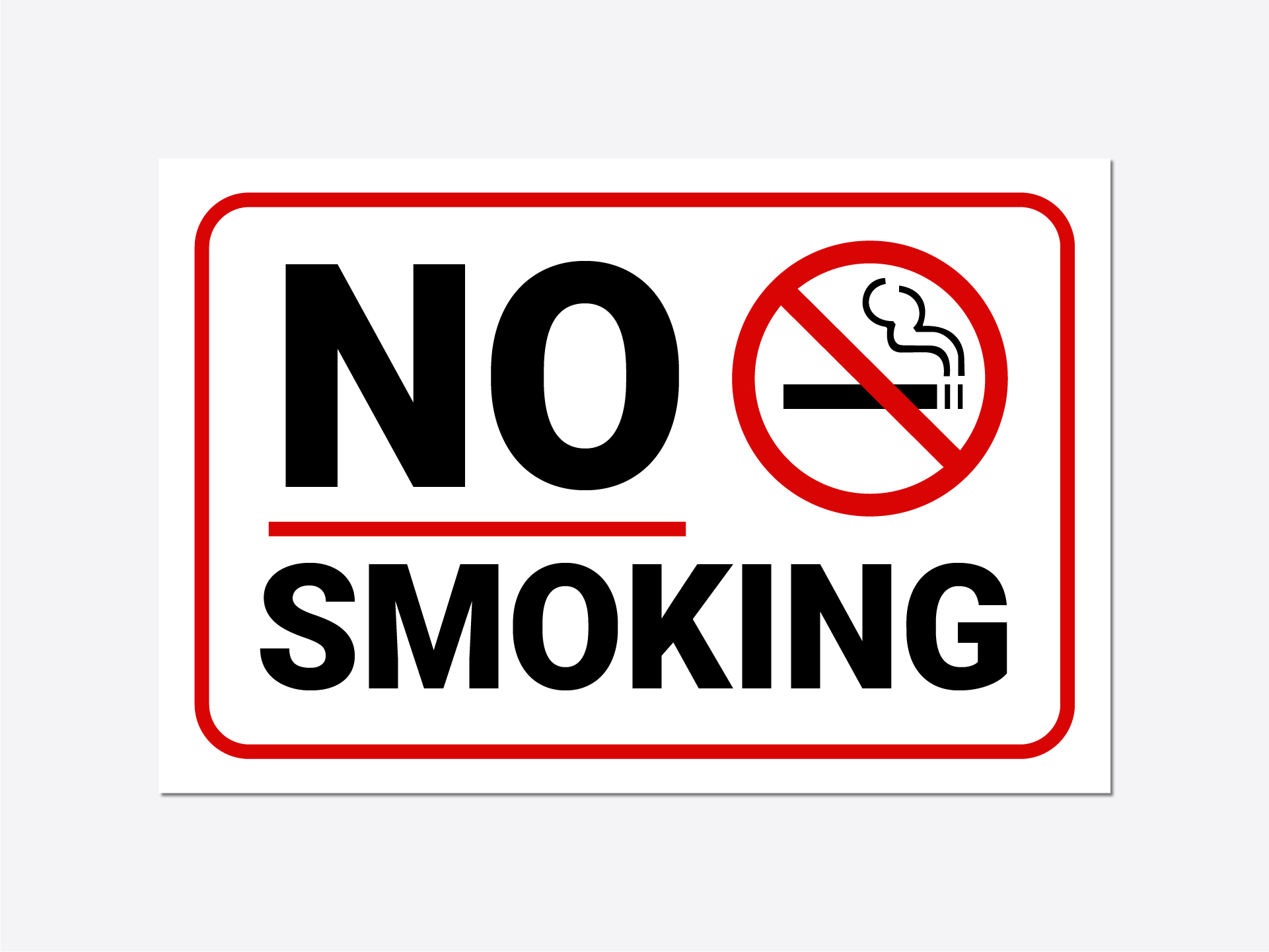 No Smoking workplace safety sign with a prohibition symbol.
