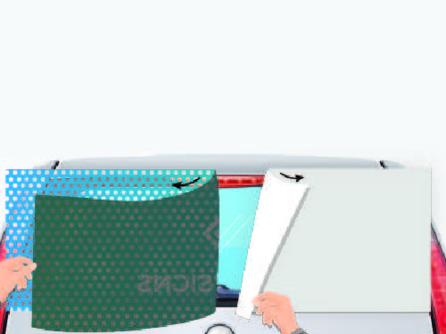 Installation step 5 - Peeling off the remaining liner of window decal