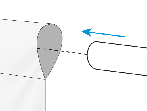 A pole inserted through the pocket on the mesh banner