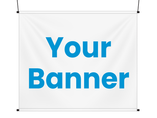 A hanging mesh banner with pole pockets