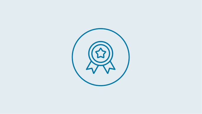 An icon of a prize ribbon depicting the quality of the product and design.