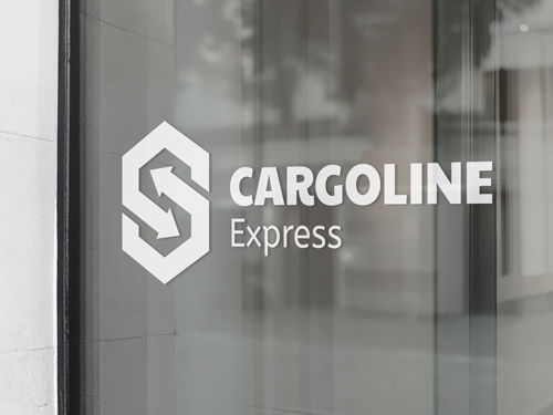Promotional vinyl lettering reading Cargoline Express with the brand logo.