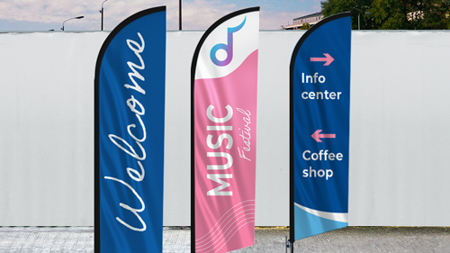 Promotional outdoor banners.