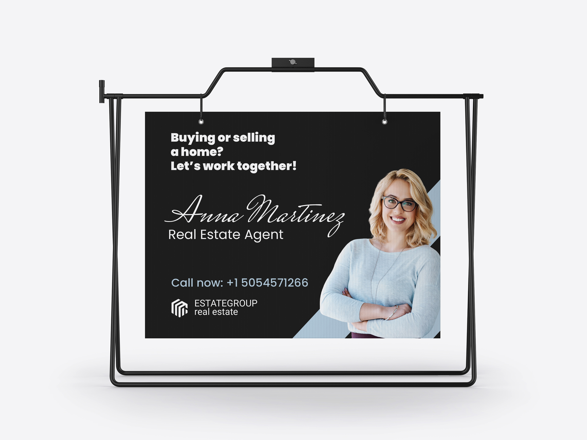 Realtor real estate A-frame sign