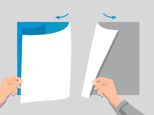 Installation step 7 - Peeling off the remaining backing paper of window decal