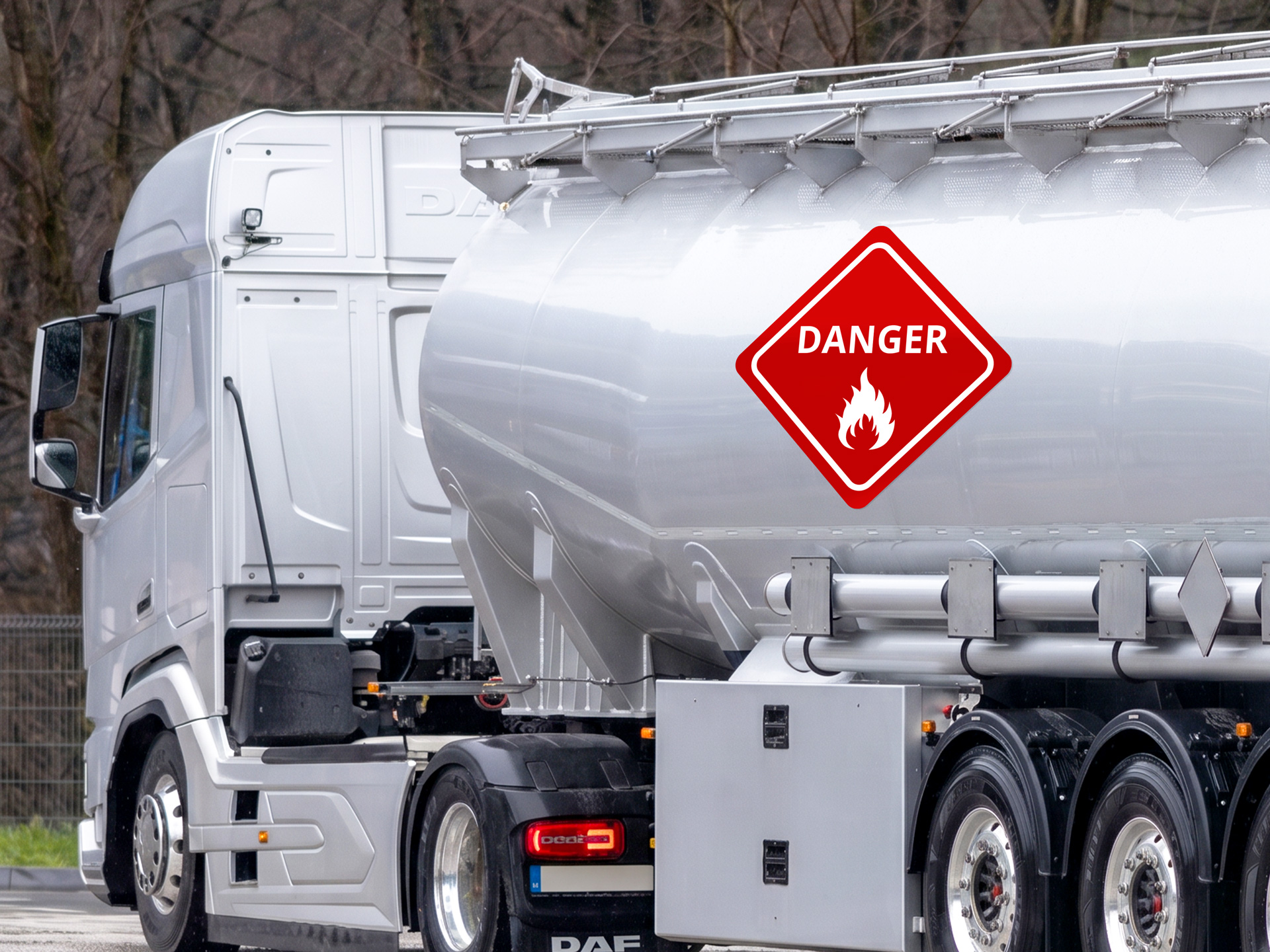 vehicle decal custom-printed with safety warning messaging