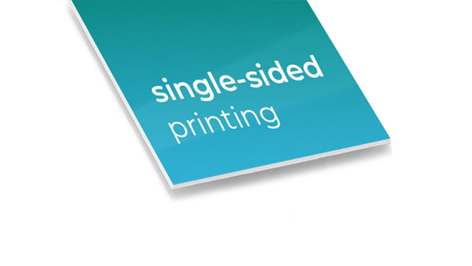 A close-up of single-sided self adhesive foam board printing.