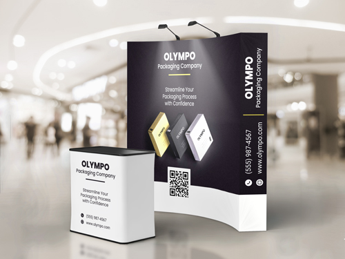 Trade show curved pop up display for packaging company booth setupigns.com/images/media/trade-show-curved-pop-up-display.jpeg