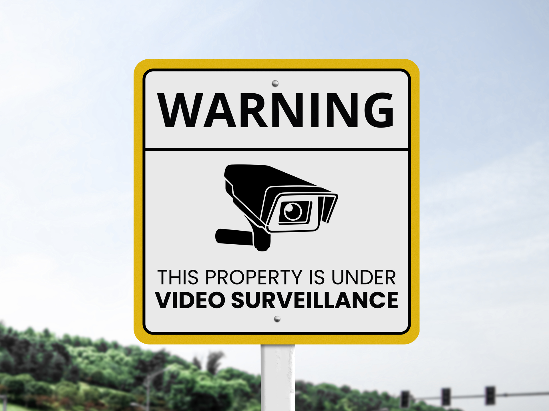 regulatory aluminum composite sign with a warning message
