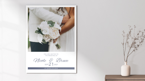 Gator board photo printing featuring newlywed couple