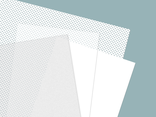 4 types of window decal materials with no designs