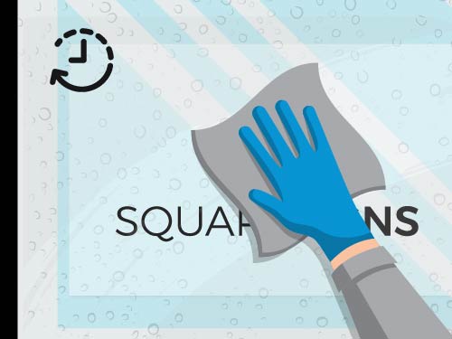 Installation step 9 - Wiping the entire window decal and surface dry