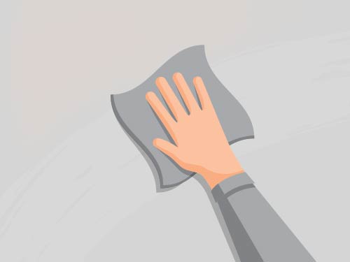 Installation step 1 - Cleaning the application area of window decal