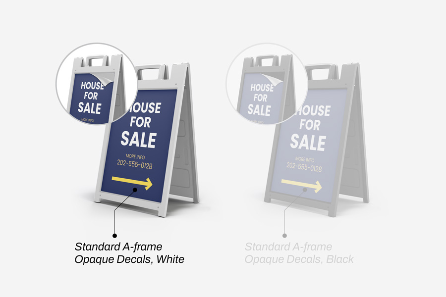 White Standard Sandwich Board With Vinyl Face