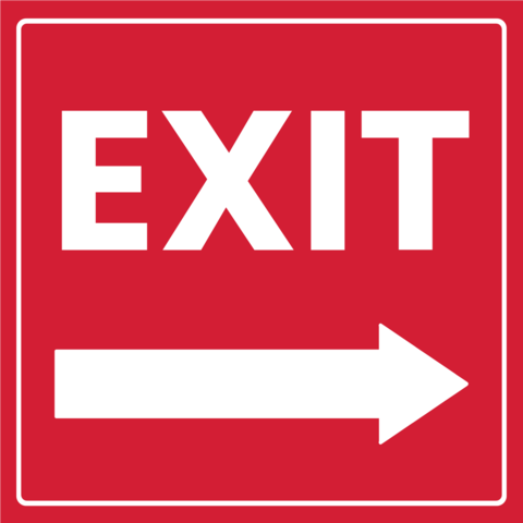 Red and White Right-Pointing Arrow Exit Sign Template