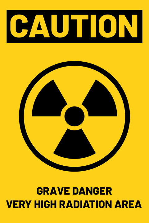 Yellow Caution Radiation Area Sign Template