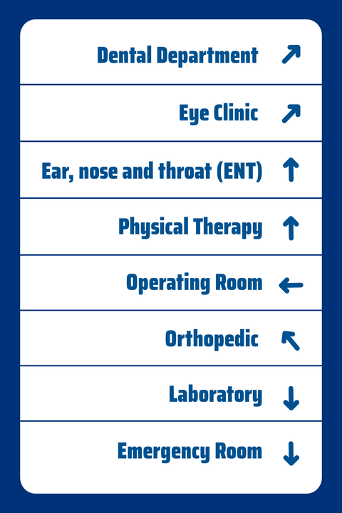 Blue Arrows and Words Multidirectional Wayfinding Template