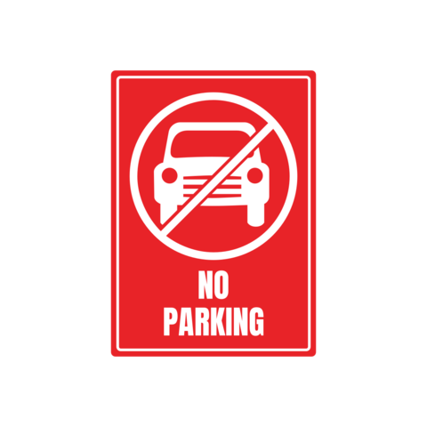 No Parking With a Prohibition Mark on a Car Sign Template